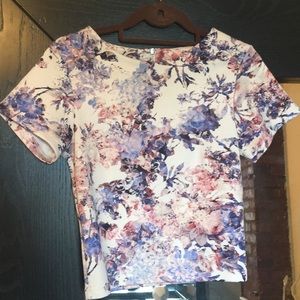 ASOS Cropped printed scuba material top